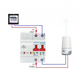 
Автомат защиты WiFi умный с датчиком температуры и влажности E-Link 2P+, 2х 40 . . фото 4