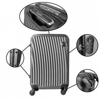 Комплект чемоданов 3шт. FLY 2062 ABS пластик 4-колеса
 Стильный чемодан от извес. . фото 3