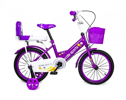  Детский двухколесный для девочек велосипед "Scale Sports 16 дюймов" Фиолетовый . . фото 5