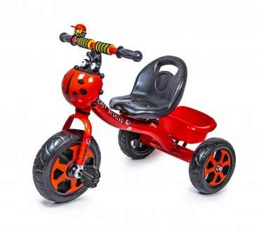 Трехколесный велосипед Scale Sport Красного цвета с корзинкой
 Детский металличе. . фото 2
