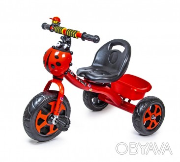 Трехколесный велосипед Scale Sport Красного цвета с корзинкой
 Детский металличе. . фото 1