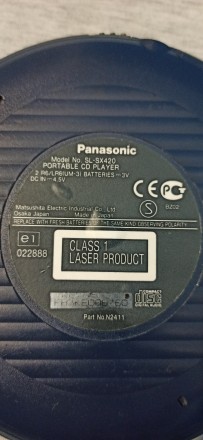 Плеер CD/MP3 Panasonic SL-SX420, Made in Japan, в рабочем состоянии,внешний вид . . фото 7