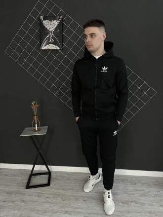 
Комплект 5 в 1⚫️Демісезонний спортивний костюм Adidas чорна кофта на змійці + ш. . фото 6