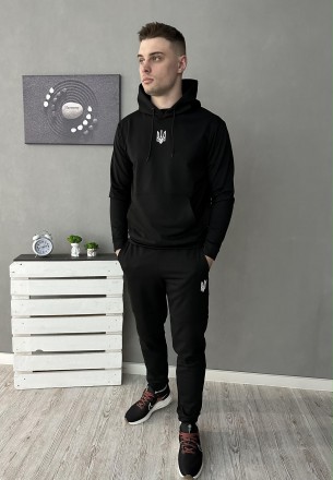 
Комплект 5 в 1⚫️Демісезонний спортивний костюм Герб чорний худі + штани (двонит. . фото 6