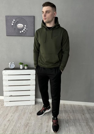 
Комплект 3 в 1⚫️Демісезонний спортивний костюм Nike худі хакі + штани (двонитка. . фото 3