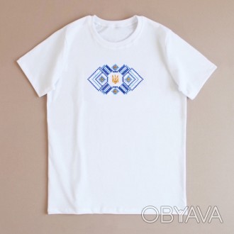 Патріотичні футболки дитячі з орнаментом Український код на короткий рукав вироб. . фото 1