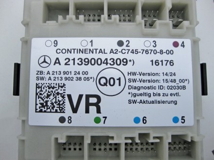 
Блок управления передней правой двериA2139004309 Применяется:Mercedes Benz E-cl. . фото 4