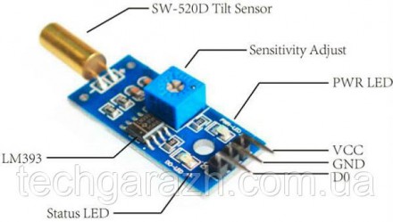 Модуль датчика наклона и вибрации SW-520D Arduino PIC
Модуль датчика наклона осн. . фото 8