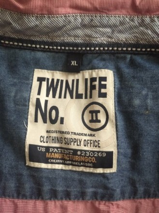 Качественная комбинированная мужская рубашка, Twinlife, р.ХЛ.
ПОГ 61 см.
Длина. . фото 4