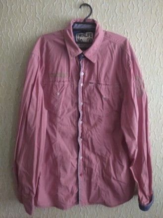 Качественная комбинированная мужская рубашка, Twinlife, р.ХЛ.
ПОГ 61 см.
Длина. . фото 9
