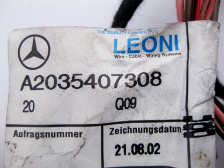 
Жгут электропроводки задней двериA2035407408 Применяется:Mercedes Benz C-class . . фото 4