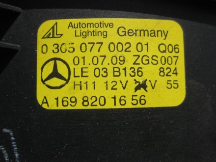 
Правая противотуманная фара A1698201656 Применяется:Mercedes Benz C-class (w204. . фото 4