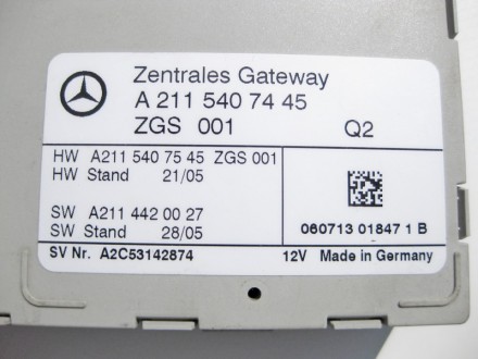 
Блок управления Zentrales Gateway ZGWA2115407445A2115407545A2115408345A21154085. . фото 4