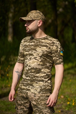 
Класична футболка у стилі military- крій: прямий;- рукав – короткий;- виріз – к. . фото 2