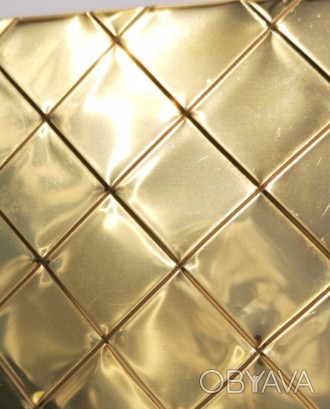 
Лист нержавіючий із покриттям під золото "Шашка" 1,25*2,5 м, товщина 0.5 мм, AI. . фото 1