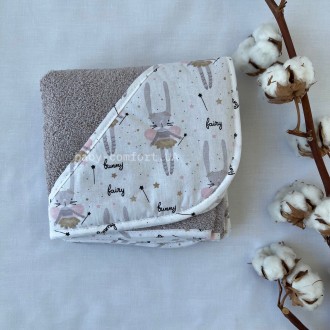 Рушник-кутик дитячий Baby Comfort Зайки бежевий 85*85 см. Одеса. фото 1 Рушник-кутик дитячий Baby Comfort Зайки бежевий 85*85 см. Одеса. фото 1