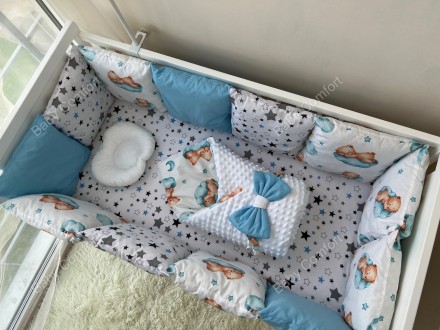 Комплект постільної білизни Baby Comfort Малюк Ведмедики блакитний. Одеса. фото 1 Комплект постільної білизни Baby Comfort Малюк Ведмедики блакитний. Одеса. фото 1