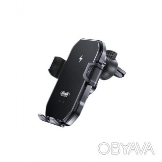 Автомобільний тримач для телефону з бездротовою зарядкою Remax Tinsm RM-C61-blac. . фото 1