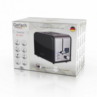 Тостер Gerlach GL-3221-black
Тостер Gerlach GL-3221-black оснащений двома класич. . фото 3