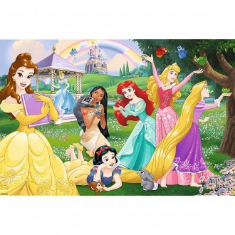 Пазлы с раскраской SUPER МАХИ Веселые принцессы - три игры в одном Большой двуст. . фото 3