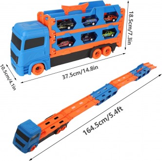 Трейлер-автовоз розкладний 1. Міцний матеріал: іграшка-транспортер виготовлена з. . фото 4