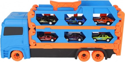 Трейлер-автовоз розкладний 1. Міцний матеріал: іграшка-транспортер виготовлена з. . фото 2