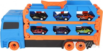Трейлер-автовоз розкладний 1. Міцний матеріал: іграшка-транспортер виготовлена з. . фото 1