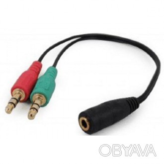 Комбинированный аудио кабель Cablexpert CCA-418 4-х контактная розетка 3.5 мм на. . фото 1
