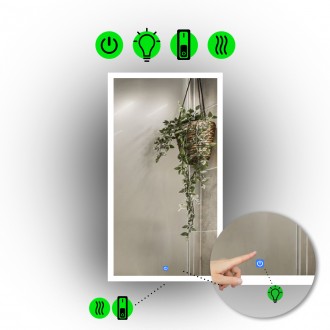 LED-дзеркало, 60x80см, з сенсорним та механічним вмикачем та підігрівом, модель Simphony (Simphony/600x800/1191/2/1). Дніпро. фото 1 LED-дзеркало, 60x80см, з сенсорним та механічним вмикачем та підігрівом, модель Simphony (Simphony/600x800/1191/2/1). Дніпро. фото 1