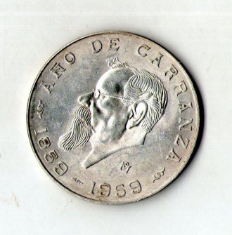 Мексика › Мексиканские Соединённые Штаты › 5 песо, 1959 100 лет со дня рождения . . фото 2