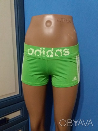 Жіночі спортивні шорти Adidas
Розмір: 46
Колір: салатовий
Матеріал: дайвінг-елас. . фото 1