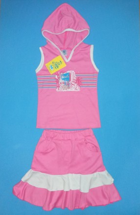 Летний комплект костюм для девочки майка и юбка на рост 86-92 см.
Размер: 86-96 . . фото 2