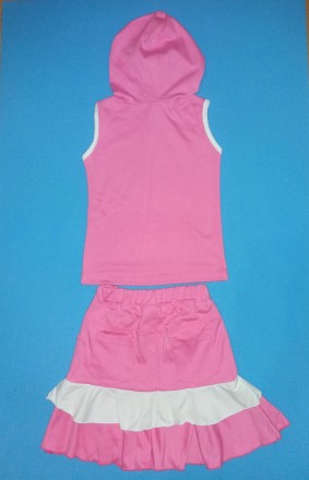 Летний комплект костюм для девочки майка и юбка на рост 86-92 см.
Размер: 86-96 . . фото 3