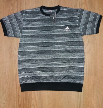 Чоловіча футболка Adidas
Колір: сірий в смужку
Матеріал: 65% бавовна, 35% поліес. . фото 2