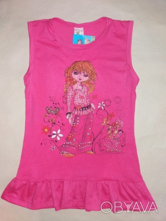 Платье для девочки
Размер: 92 см. (2 года)
Материал: 100% хлопок
Цвет: розовый
П. . фото 1