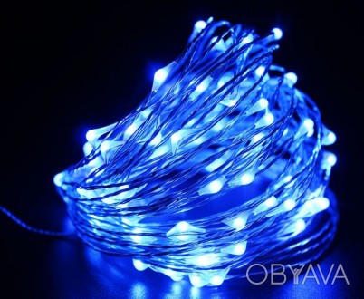 Гирлянда светодиодная роса на батарейках 10 м, 100 LED (Синий)
Гирлянда отлично . . фото 1