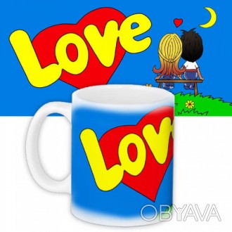 Чашка Love is... 
Оригинальная и красивая чашка с принтом в стиле Love is... Буд. . фото 1