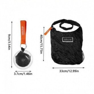 Складна сумка шоппер для покупок (чорний)
Складна компактна сумка-шоппер виготов. . фото 4