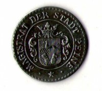 Німеччина - Германия 10 пфеннингов 1918 нотгельд железо №775. . фото 3