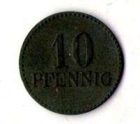 Німеччина - Германия 10 пфеннингов 1917 нотгельд цинк №776. . фото 2