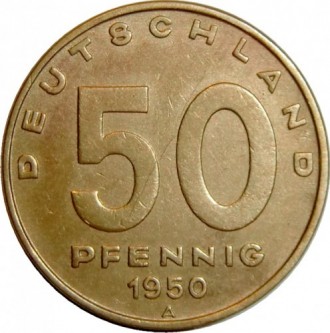 Германия - ГДР › Восточная Германия 50 пфеннигов, 1950 №777. . фото 3