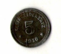 Німеччина - Германия 5 пфеннингов 1918 нотгельд железо №1238. . фото 2