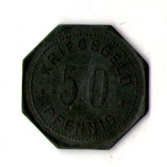 Німеччина - Германия 50 пфеннингов 1917 нотгельд цинк №374. . фото 2