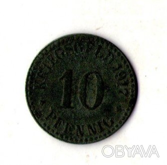 НІмеччина - Німеччина 10 пфенінгів 1917 нотгельд цинк г.Касель No380. . фото 1