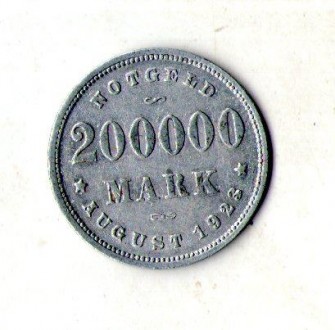 Німеччина - Германия Гамбург 200000 марок 1923 г. алюминий №381. . фото 2