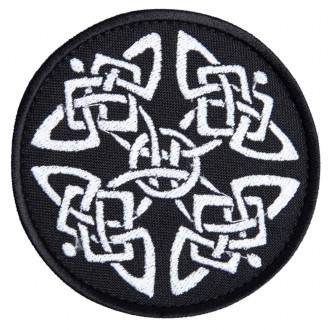 Шеврон на липучці з кельтським візерунком, круглої форми та розміром 8,3 см, має. . фото 2