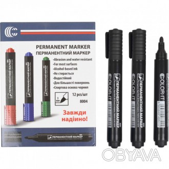 Маркер Color перманентний чорний арт. 50916
Перманентний маркер для написів на р. . фото 1