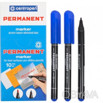 Маркер Centropen перманентний синій 1мм арт. 2846-с
Перманентний маркер для напи. . фото 1