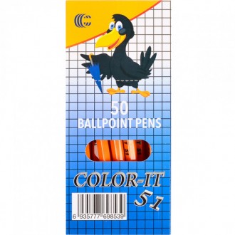 Ручка кулькова Color corvina синя паста 1мм арт.CR51
Паста синя, товщина грифеля. . фото 3