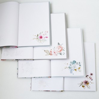 Блокнот А6 з білими аркушами Profi Abstract flowers grey 96 сторінок арт. 902507. . фото 4